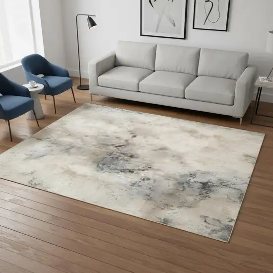 Ivory Floral Area Rug Photo 1