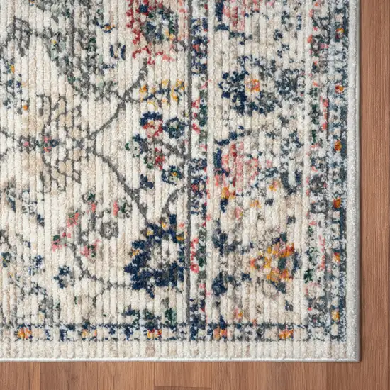 Ivory Floral Area Rug Photo 4