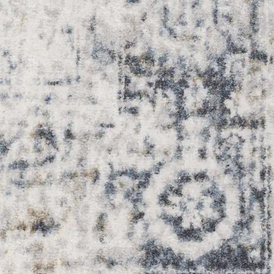 Ivory Floral Distressed Area Rug Photo 4