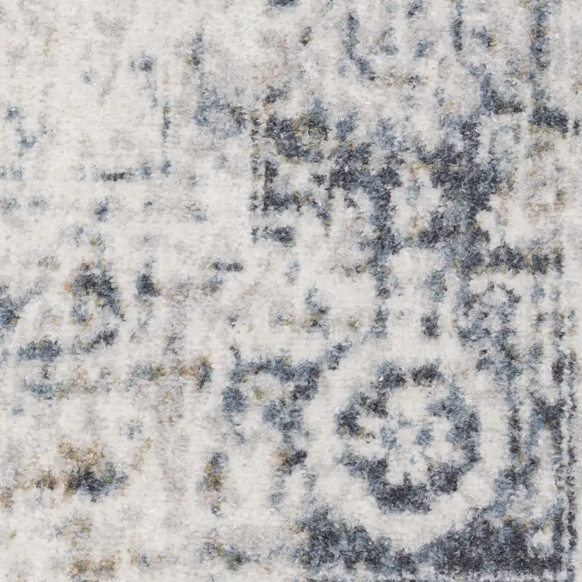 Ivory Floral Distressed Area Rug Photo 4