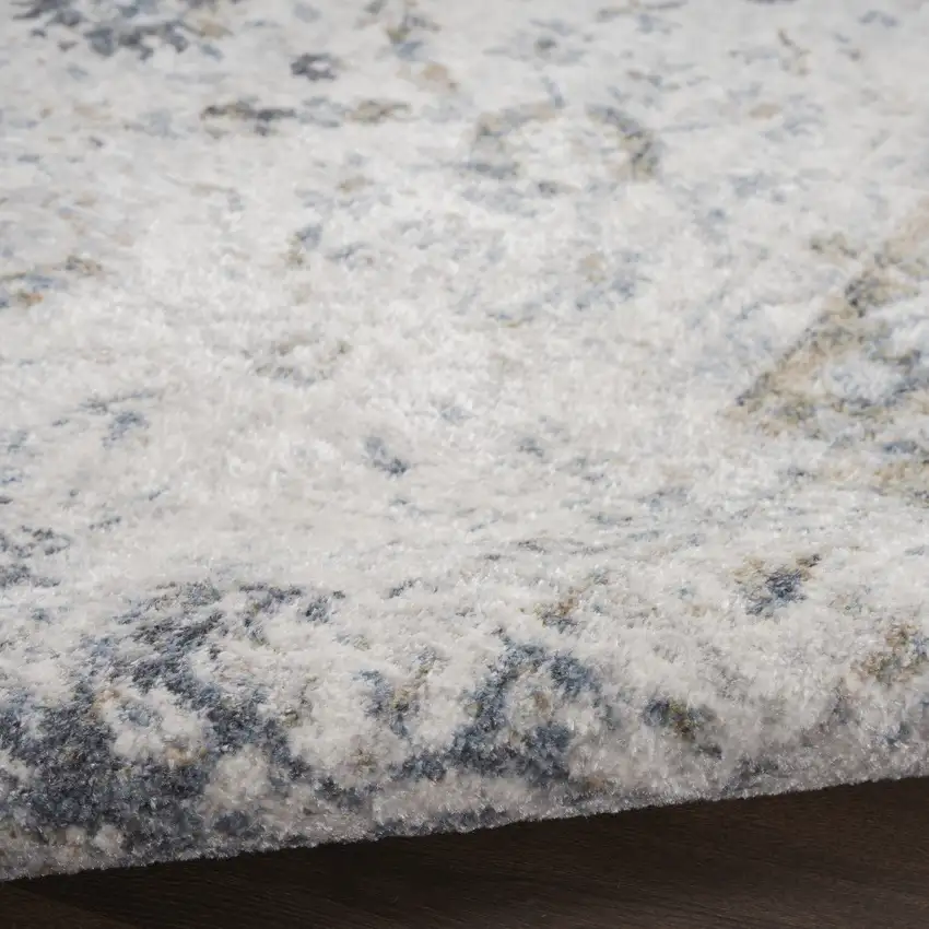 Ivory Floral Distressed Area Rug Photo 9