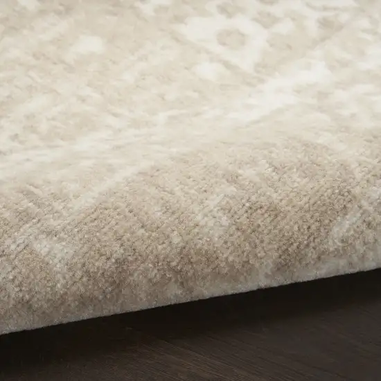 Ivory Floral Distressed Area Rug Photo 9