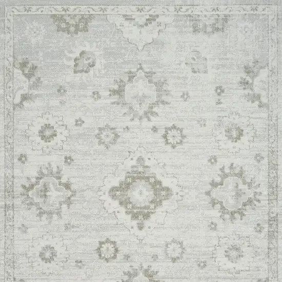 Ivory Floral Distressed Area Rug Photo 8