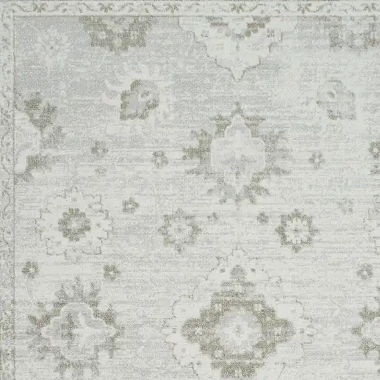Ivory Floral Distressed Area Rug Photo 9