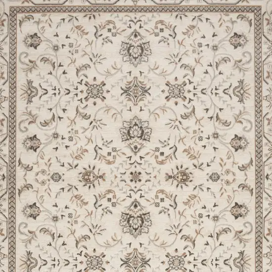 Ivory Floral Distressed Area Rug Photo 8