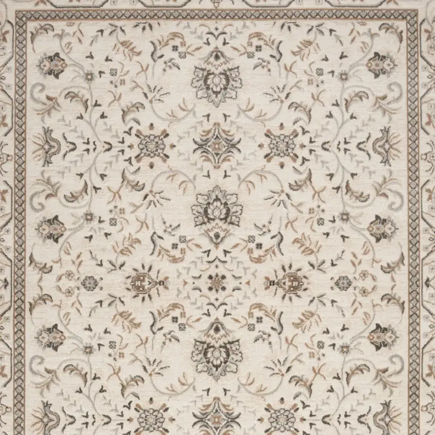 Ivory Floral Distressed Area Rug Photo 8
