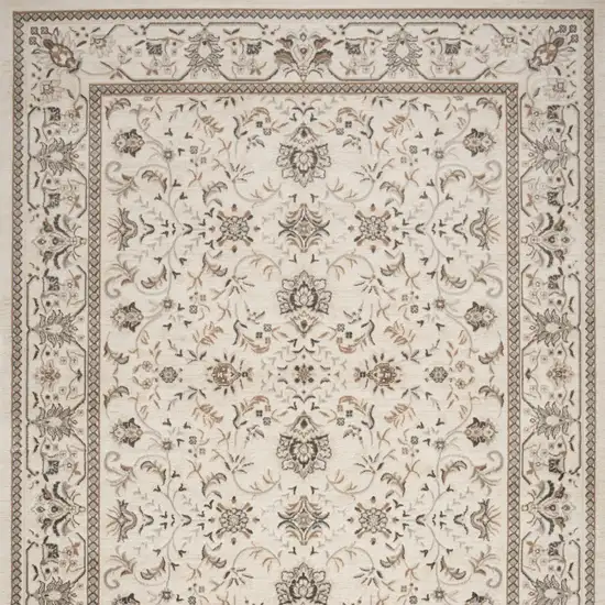 Ivory Floral Distressed Area Rug Photo 9