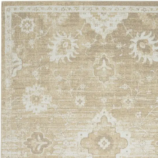 Ivory Floral Distressed Area Rug Photo 8