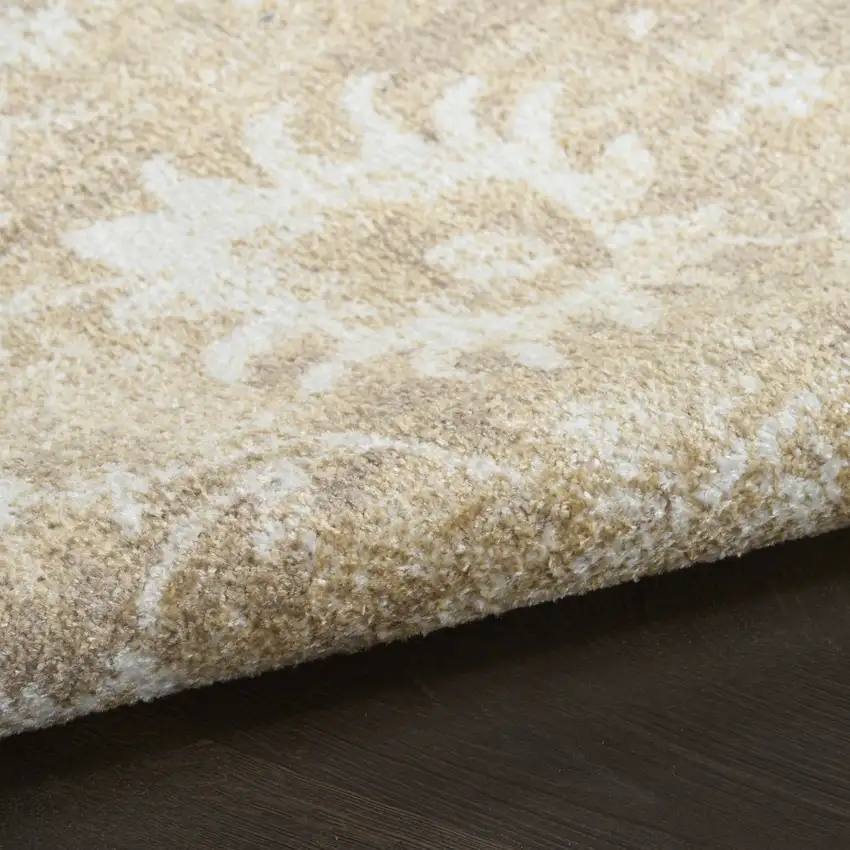 Ivory Floral Distressed Area Rug Photo 9