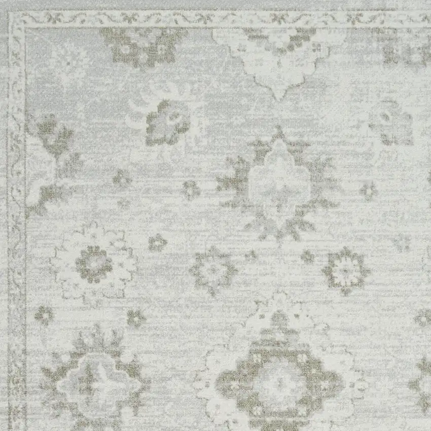 Ivory Floral Distressed Area Rug Photo 9