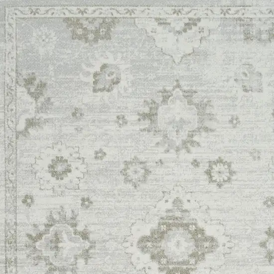 Ivory Floral Distressed Area Rug Photo 9