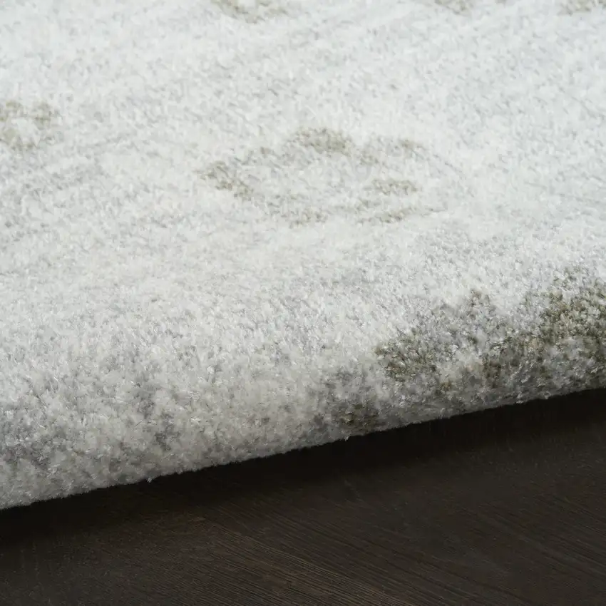 Ivory Floral Distressed Area Rug Photo 9