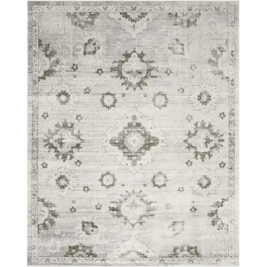 Ivory Floral Distressed Area Rug Photo 6
