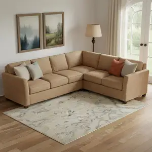 Photo of Ivory Floral Distressed Area Rug