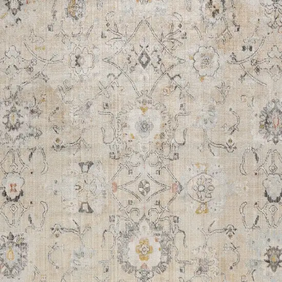Ivory Floral Distressed Area Rug Photo 8
