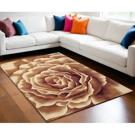 Ivory Floral Indoor Area Rug Photo 2