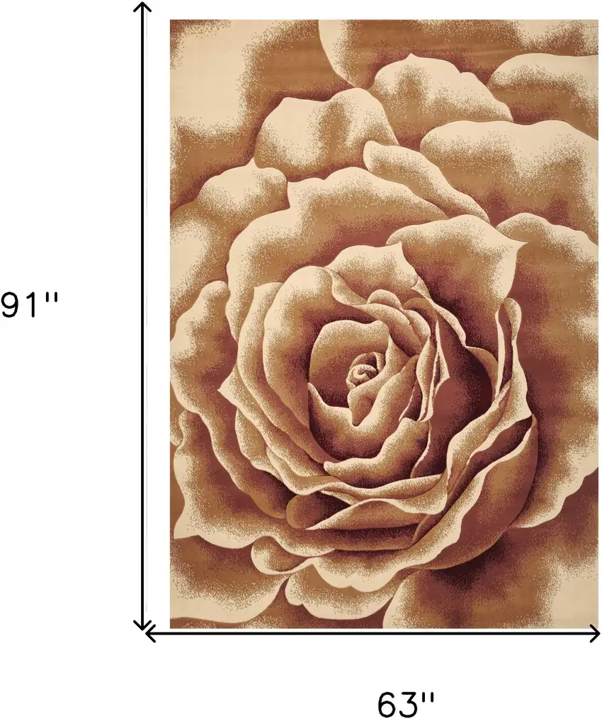 Ivory Floral Indoor Area Rug Photo 5
