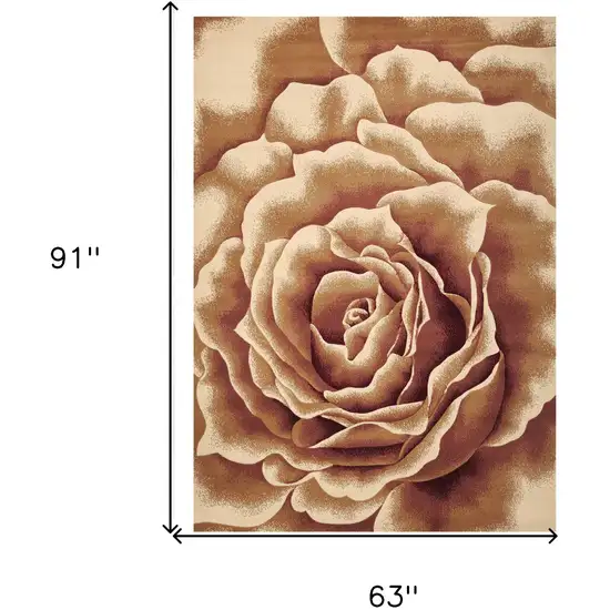 Ivory Floral Indoor Area Rug Photo 5