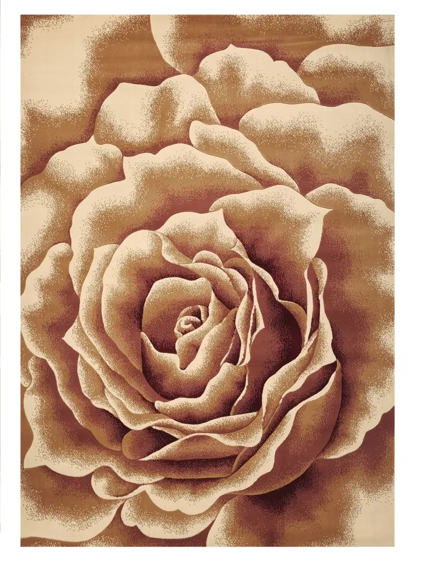 Ivory Floral Indoor Area Rug Photo 2