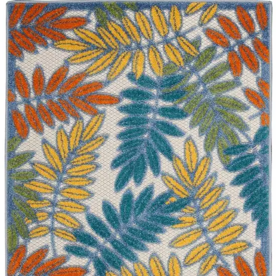 Ivory Floral Non Skid Indoor Outdoor Area Rug Photo 4