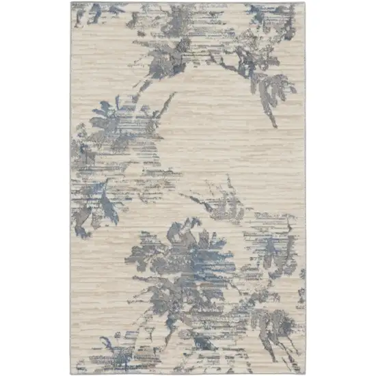 Ivory Floral Power Loom Area Rug Photo 4