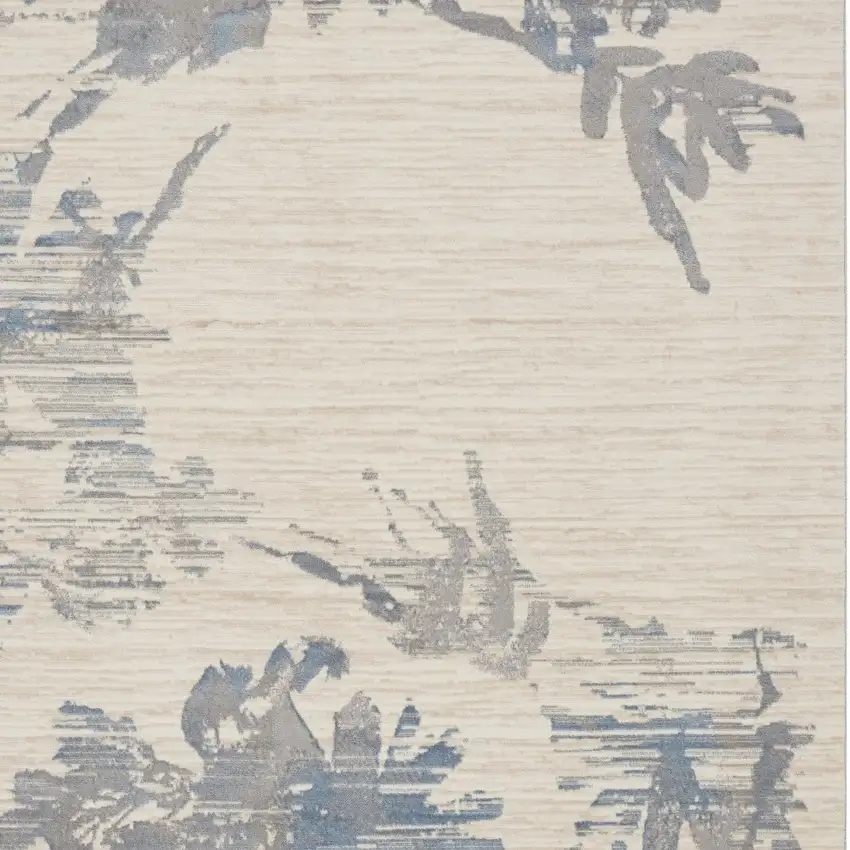 Ivory Floral Power Loom Area Rug Photo 8