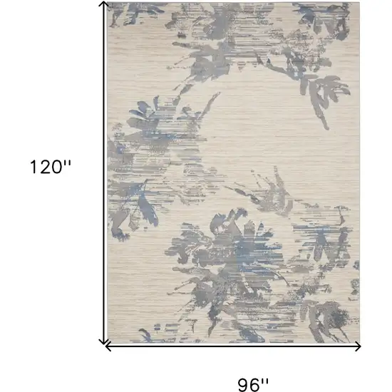 Ivory Floral Power Loom Area Rug Photo 3