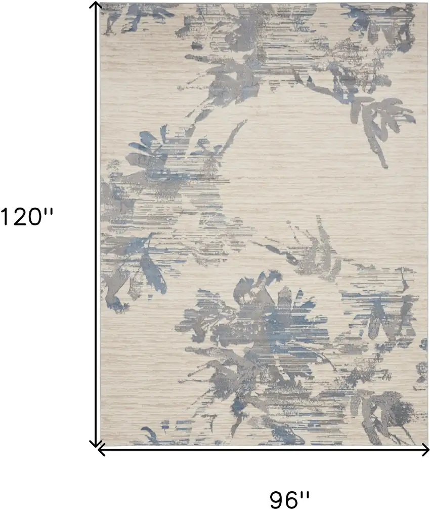 Ivory Floral Power Loom Area Rug Photo 3