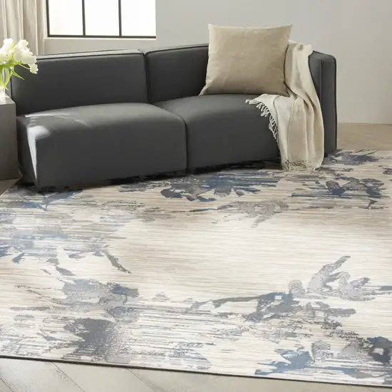 Ivory Floral Power Loom Area Rug Photo 5