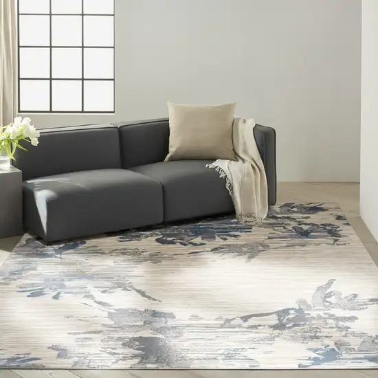 Ivory Floral Power Loom Area Rug Photo 6