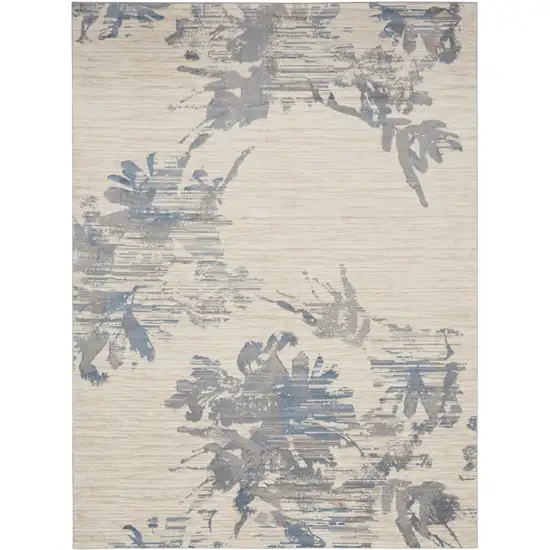 Ivory Floral Power Loom Area Rug Photo 2