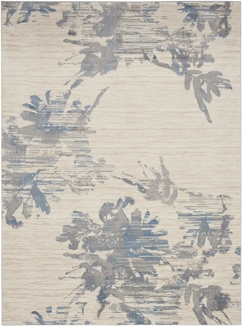 Ivory Floral Power Loom Area Rug Photo 2
