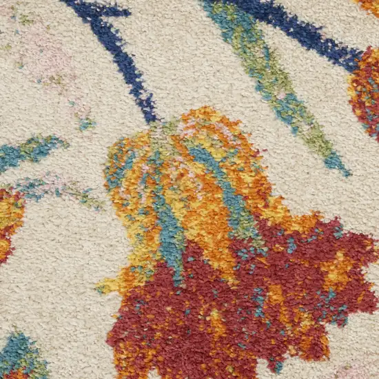 Ivory Floral Power Loom Area Rug Photo 8
