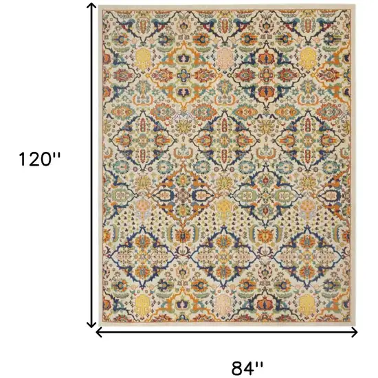 Ivory Floral Power Loom Area Rug Photo 8