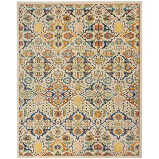 Ivory Floral Power Loom Area Rug Photo 2