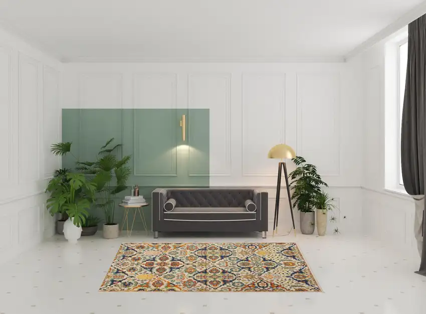Ivory Floral Power Loom Area Rug Photo 2