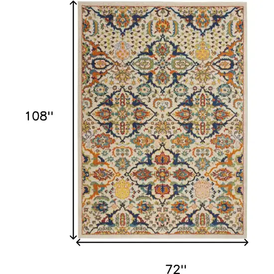 Ivory Floral Power Loom Area Rug Photo 3
