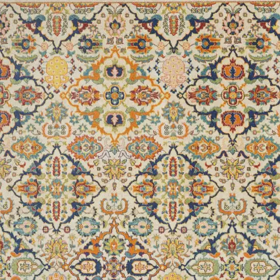 Ivory Floral Power Loom Area Rug Photo 3