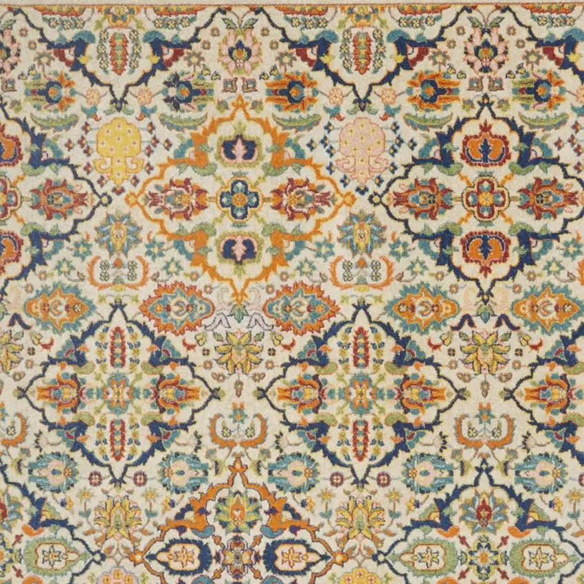 Ivory Floral Power Loom Area Rug Photo 3