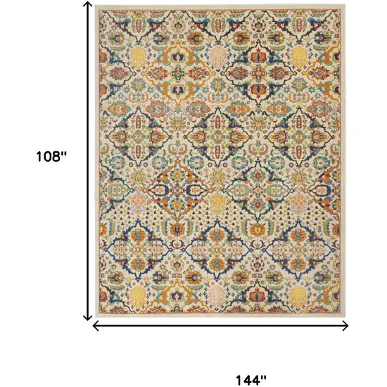 Ivory Floral Power Loom Area Rug Photo 8