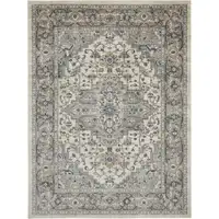 Photo of Ivory Floral Power Loom Area Rug