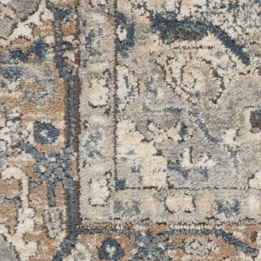 Ivory Floral Power Loom Area Rug Photo 9