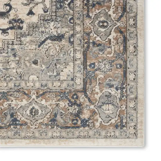 Ivory Floral Power Loom Area Rug Photo 3