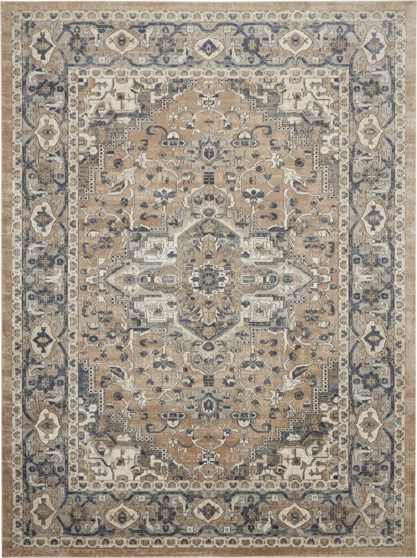 Ivory Floral Power Loom Area Rug Photo 4