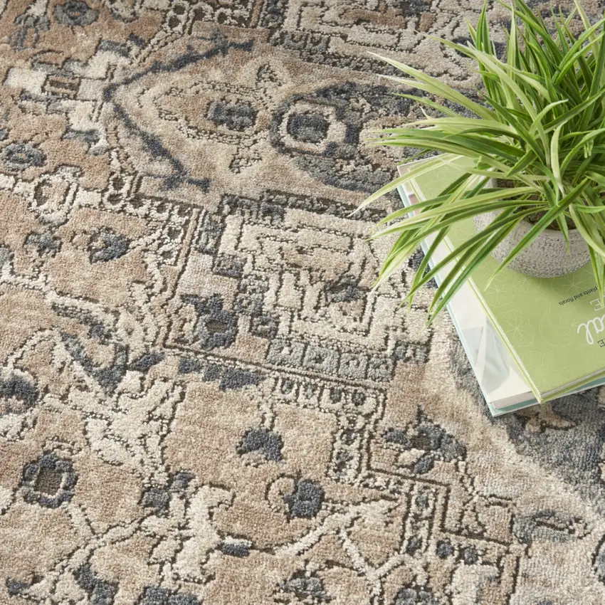 Ivory Floral Power Loom Area Rug Photo 8