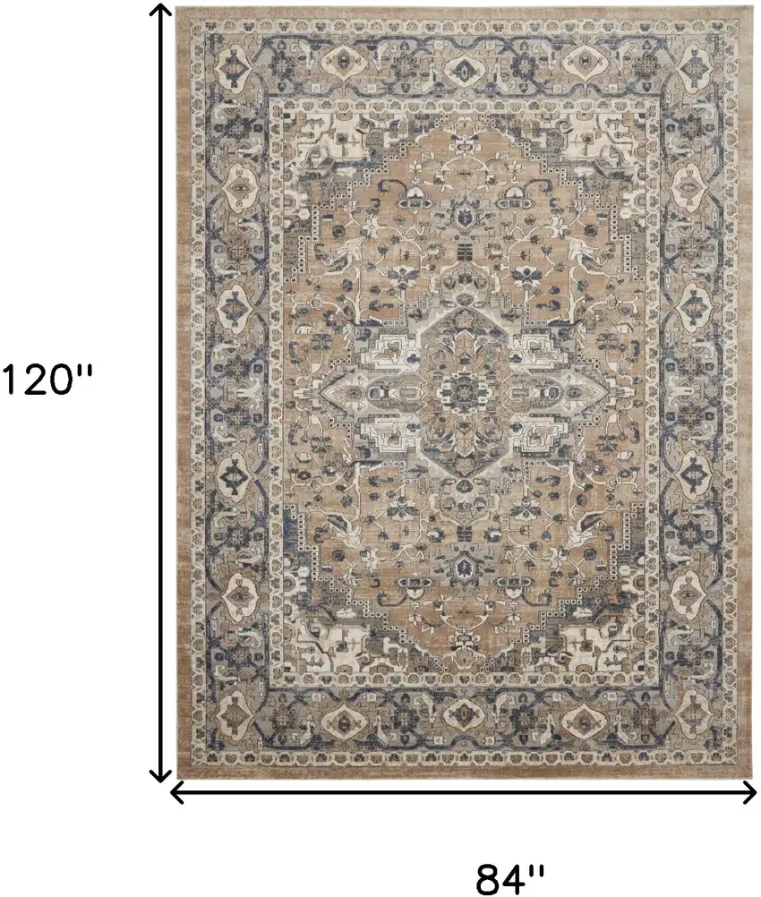 Ivory Floral Power Loom Area Rug Photo 9