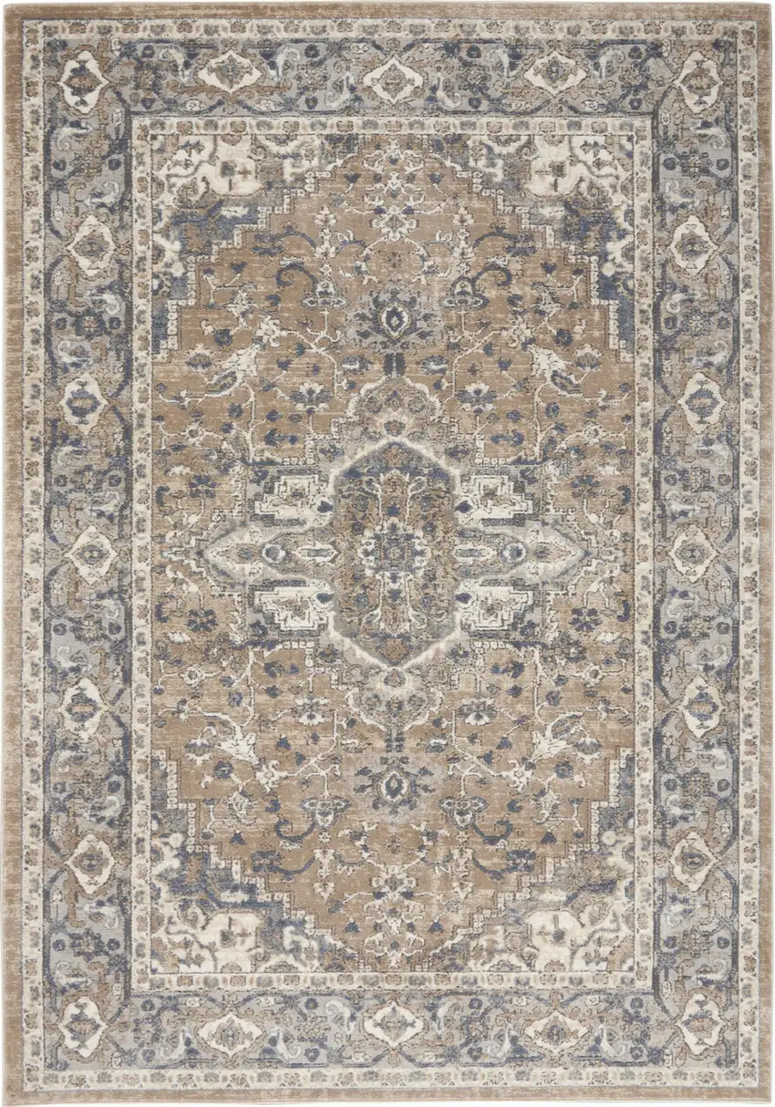 Ivory Floral Power Loom Area Rug Photo 7