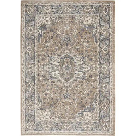 Ivory Floral Power Loom Area Rug Photo 9