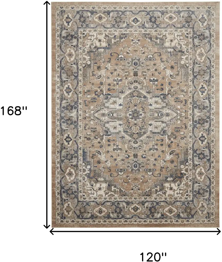 Ivory Floral Power Loom Area Rug Photo 9