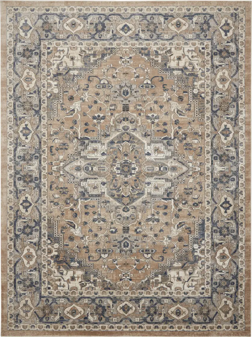 Ivory Floral Power Loom Area Rug Photo 8